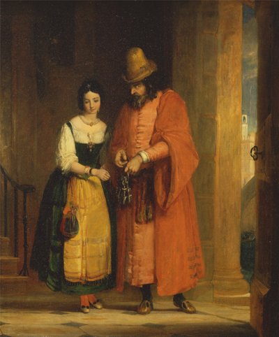 Shylock and Jessica from the Merchant of Venice, II, ii by Gilbert Stuart